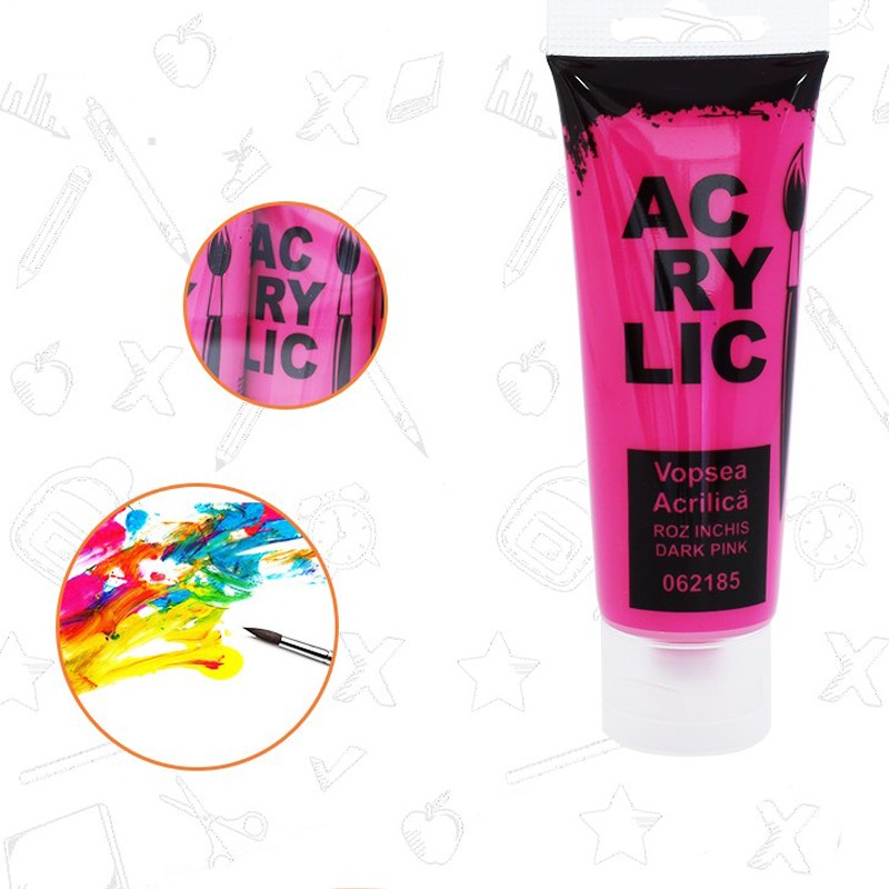 Vopsea acrilica, constistenta cremoasa, 75 ml, roz fucsia - imagine 3